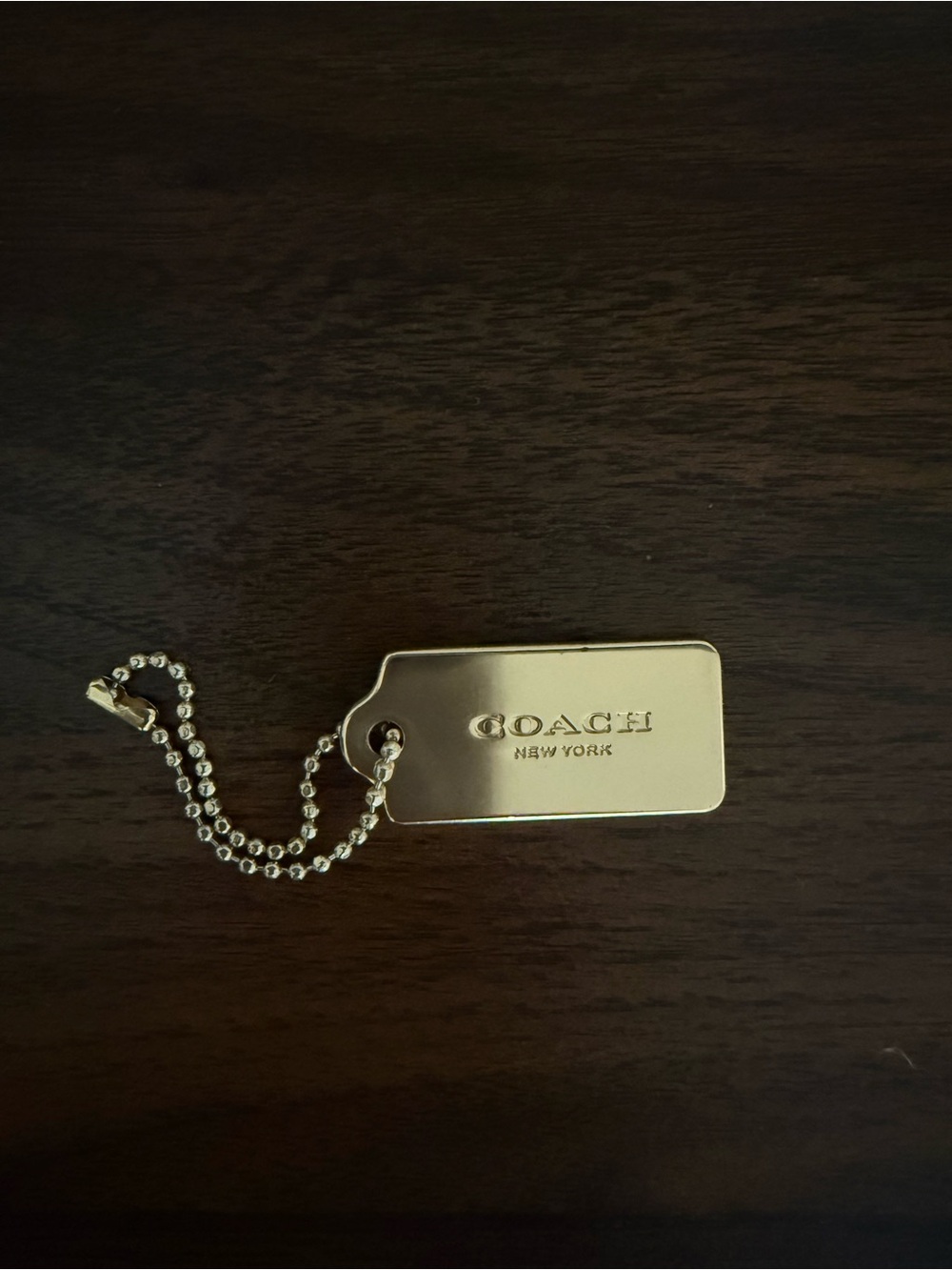Coach Gold Hangtag with Ball Chain